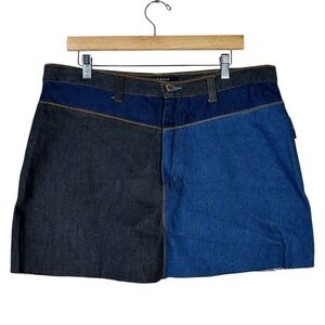 Starwear Mini Skirt Womens 16 Colorblock Patchwork Denim 100% Cotton Y2K 90s